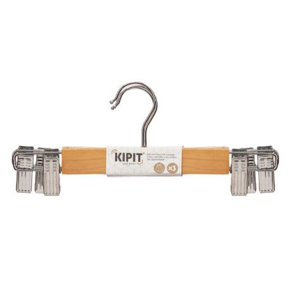 Закачалка за дрехи Kipit, дървена, с щипка за пола,.3 броя