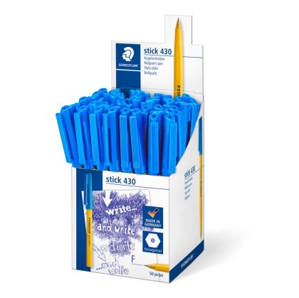 Химикалка Staedtler Stick 430 F,опаковка 50 броя, синя