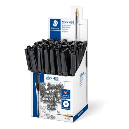Химикалка Staedtler Stick 430 М,опаковка 50 броя, черна