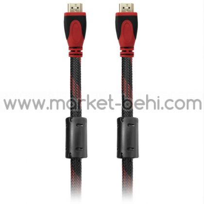 Кабел DeTech HDMI-HDMI M/M, 5m, оплетка и ферит