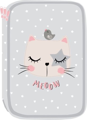 Несесер Street Meoow, 3 ципа, празен, 20x13x8cm