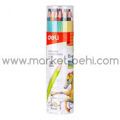 Моливи цветни Deli Enovation C112-24 цвята в пластмасов тубус