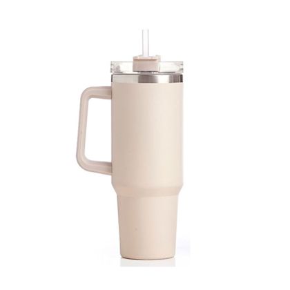 Термочаша Kinvara, с дръжка и сламка, 1200 ml, крем