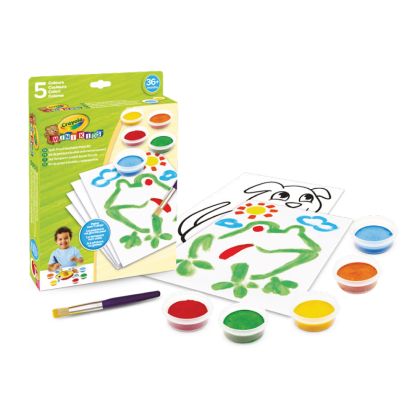 Бои Crayola Mini, меки, с четка и шаблони,5 цвята