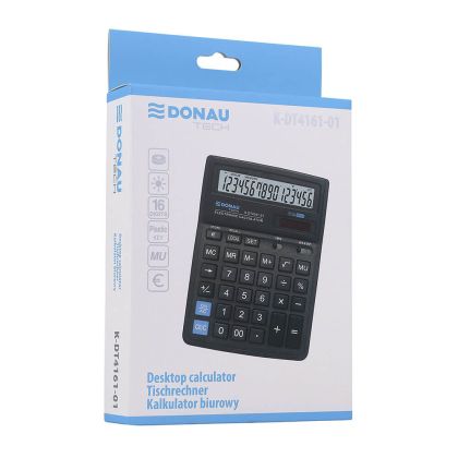 Калкулатор настолен Donau Tech K-DT4161-01, 16 разряден с ЕВРО