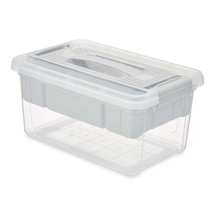 Кутия с капак и органайзер Kipit, 5 L, сив