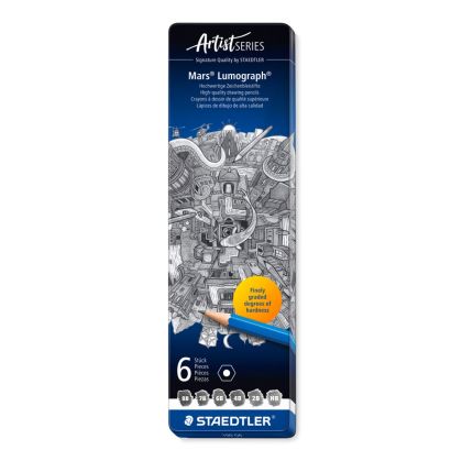 Комплект моливи Staedtler Mars Lumograph, 6 броя soft