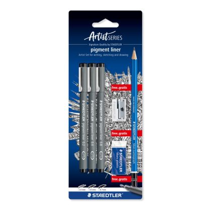 Комплект тънкописци Staedtler Pigment Liner, 6 части