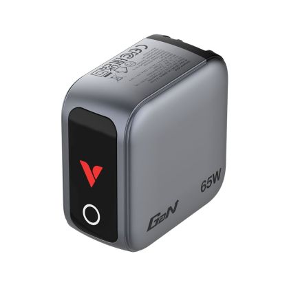 Зарядно устройство Verbatim Mini, GaN, 65 W, сиво
