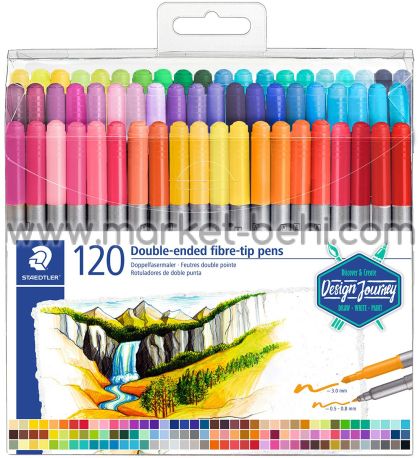 Флумастери Staedtler двувърхи 120 цв