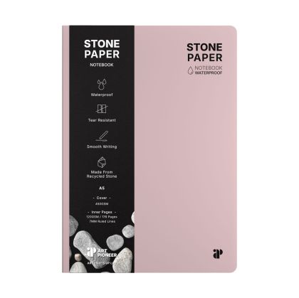 Art Pioneer Тетрадка Stone Paper, A5, твърда корица, 88 листа, розова