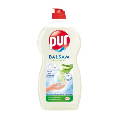 Препарат за миене на съдове Pur, алое вера, балсам, 1.2 L