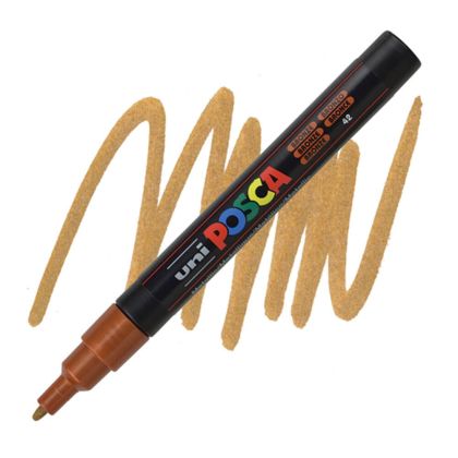 Перманентен маркер Uni Posca PC-3M на водна основа, 0.9-1.3 mm, Бронз