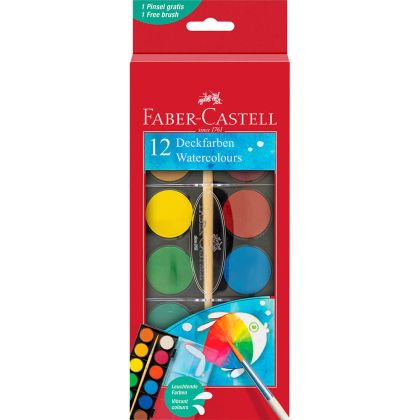 Водни бои Faber-Castell 12 цвята 125018