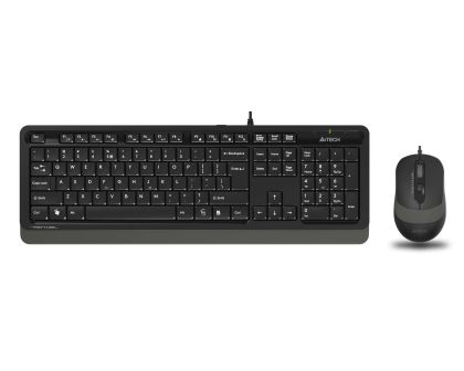 Комплект A4Tech - клавиатура и мишка Fstyler F1010S, с кабел 1.5 m, USB, черно-сиви