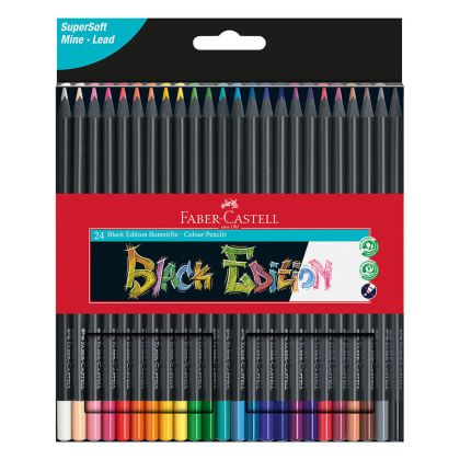 Моливи цветни Faber Castell  Black Edition, 24 цвята