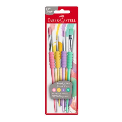 Четки за рисуване Faber-Castell, 4 броя, Пастел