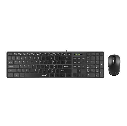 Комплект клавиатура Genius и мишка Smilstar C126, с кабел 1.5 m и кирилизация, USB, 3 бутона на мишката, черни