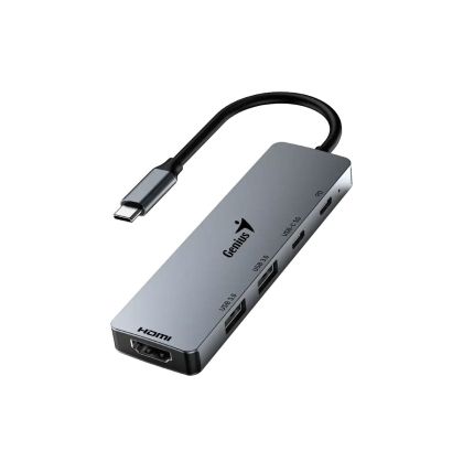 USB Хъб Genius UH-500, 5 в 1, 2 x USB Type-C, 2 x USB Type-A 3.0, 1 x HDMI