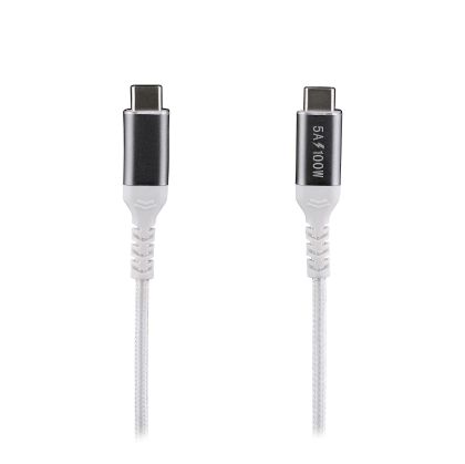 Кабел TNB, USB Type-C към USB Type-C, 2 m, 100 W, бял