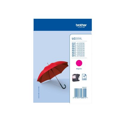 Оригинален патрон Brother LC225XL, 1200 страници/5%, Magenta