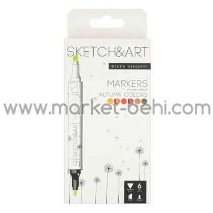 Двувърхи маркери Sketch&Art, 6 цвята, Есен