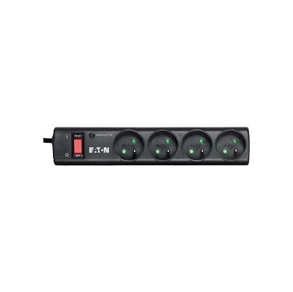 Разклонител Eaton Protection Strip, с 4 гнезда, максимален ток 10 A, 2500 W, черен