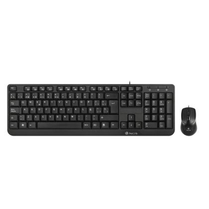 Комплект NGS - клавиатура и мишка Cocoa, с кабел, USB, с кирилизация, 3 бутона на мишката, черни