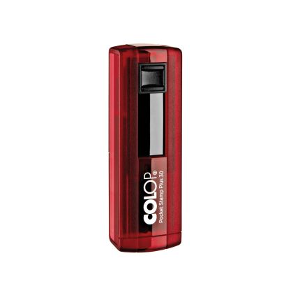 Colop Печат Pocket Stamp Plus 30, джобен, 18 x 47 mm, рубиненочервен, син отпечатък