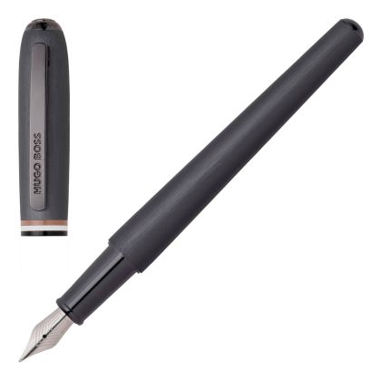 Hugo Boss Писалка Contour Iconic, в кутия, тъмносива