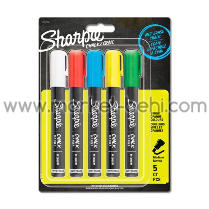 Комплект тебеширен маркер Sharpie, 5 цвята, блистер