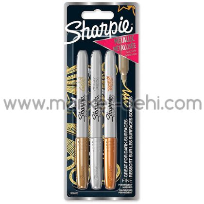 Комплеккт перманентни маркери Sharpie Metalic, злато/бронз/сребро