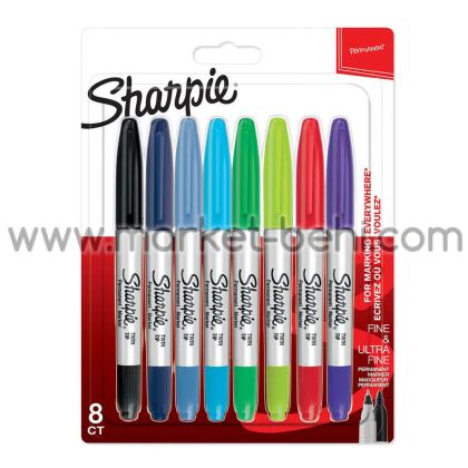 Комплект перманентни маркери Sharpie Twin Tip, 8 броя, блистер