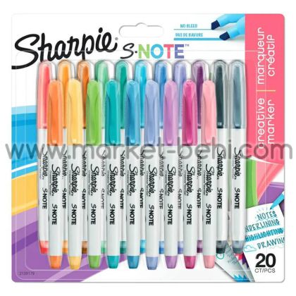 Комплект маркери Sharpie S-Note, 20 цвята, блистер