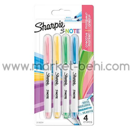 Комплект маркери Sharpie S-Note, 4 цвята, блистер