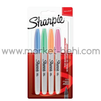 Комплект перманентни маркери Sharpie F, 4 цвята, Пастел