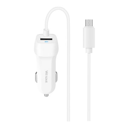 Зарядно за кола Wesdar, с кабел, с USB и Micro USB кабел