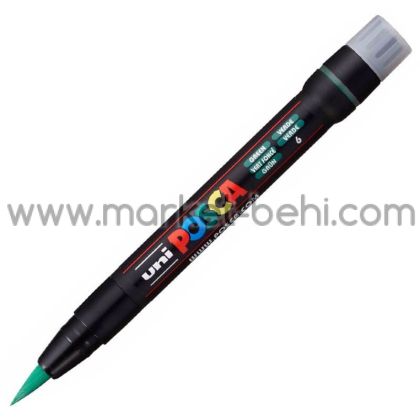 Перманентен маркер Uni Posca PCF-350, четка, на водна основа, 1-10 mm, Зелен