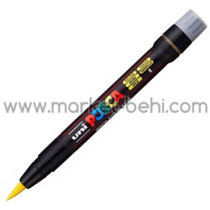 Перманентен маркер Uni Posca PCF-350, четка, на водна основа, 1-10 mm, Жълт