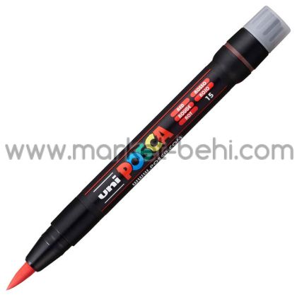 Перманентен маркер Uni Posca PCF-350, четка, на водна основа, 1-10 mm, Червен