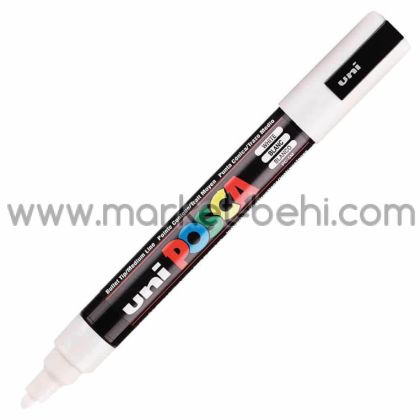 Перманентен маркер Uni Posca PC-5M на водна основа, 1.8-2.5 mm, Бял