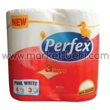 Тоалетна хартия Perfex 4 броя, 3 пласта Pure white