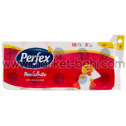 Тоалетна хартия Perfex Pure White,3 пласта, 10 броя