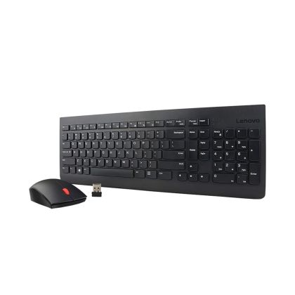 Комплект Lenovo - клавиатура и мишка 510, безжични, черни, с БДС кирилизация, USB, 3 бутона на мишката