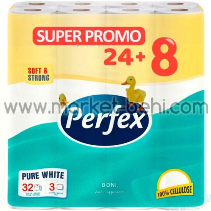 Тоалетна хартия PERFEX Peach 24+8 броя,3 пласта