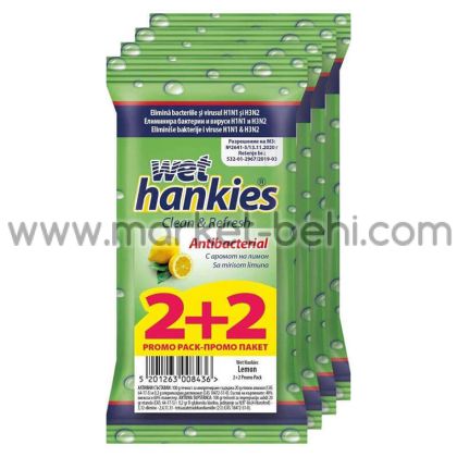 Мокри кърпи Hankies Clean&Fresh антибактериални 4x15бр