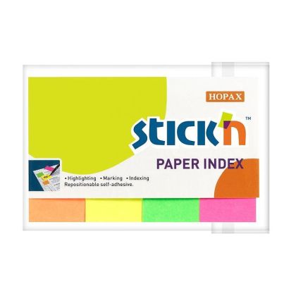 Индекси Stickn хартиени 20х50mm, Неон