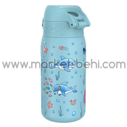 Бутилка за вода ION8 Print, метална 400ml Sharks