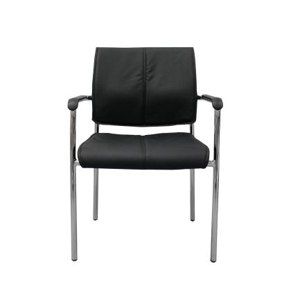 Посетителски стол RFG Flash M, екокожа, метална основа, до 120 kg, черен
