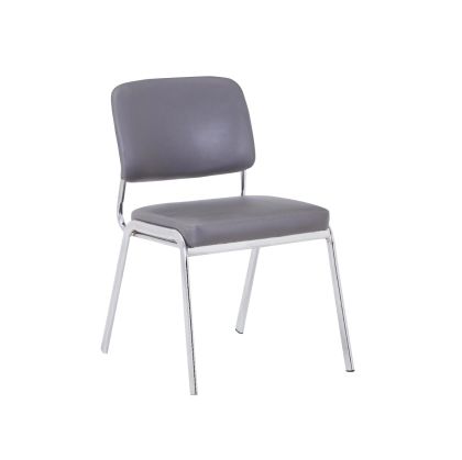 Посетителски стол RFG Slow M, екокожа, метална основа, до 120 kg, сив